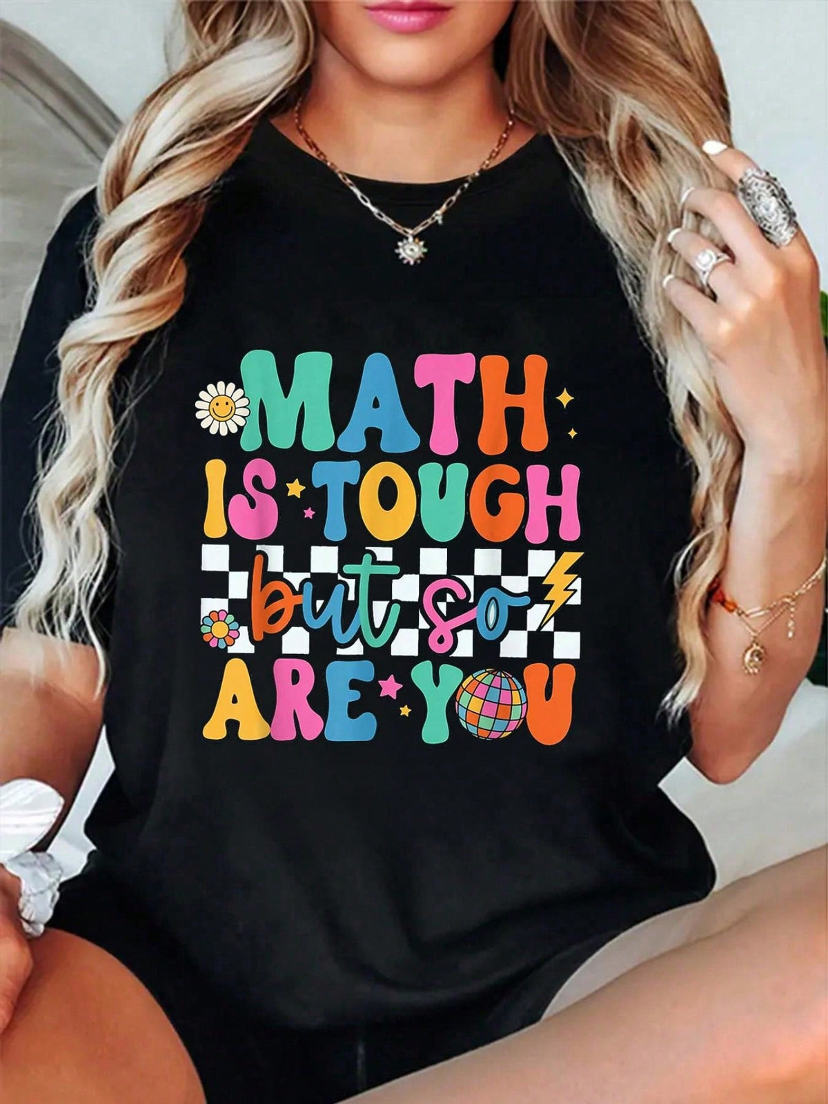 100% Cotton Math Is Tough But So Are You Back To School Math Teacher T-Shirt