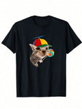 Silly Cat With Lollipop Meme T-Shirt, Unisex Graphic T Shirts