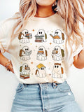100% Cotton Ghost Reading Books Shirt,Bookish Halloween Shirt,Teacher Librarian Halloween Gift,Halloween Book Lover,Halloween School