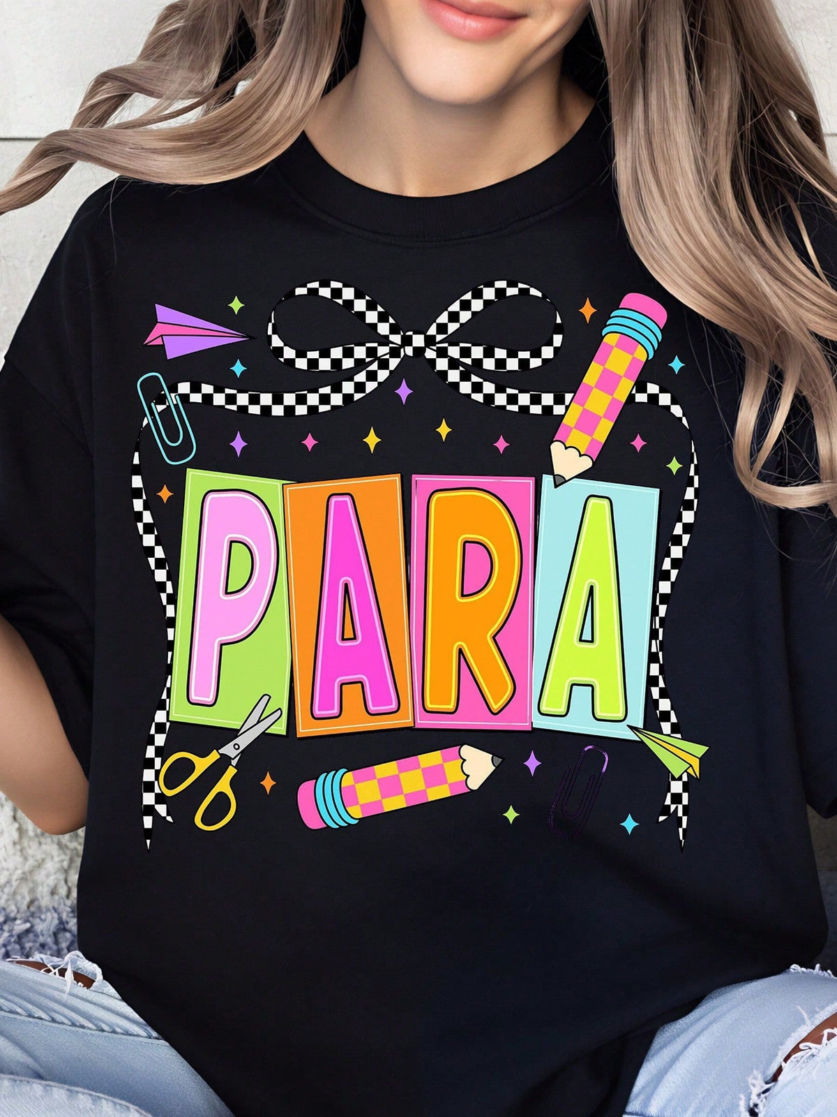 Para Unisex Tee, Paraeducator Back To School Teacher Graphic Casual Short Sleeve T‑Shirt