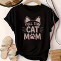 Women's T-Shirt With " CAT MOM" Lettering, Cat Lover T-Shirt