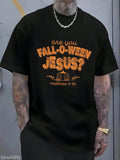 Are You Following Jesus Unisex Tee, Christian Halloween Pumpkin Graphic Casual Short Sleeve T‑Shirt
