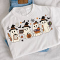Halloween School Teacher Ghost Graphic Print Short Sleeve T-Shirt Fall Outfit For Women Preppy Style Top