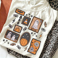 Boo Halloween Frame Graphic Tee Ghost Pumpkin Fall Tops Beach Outfit For Woman Vacation Clothes Casual Shirt