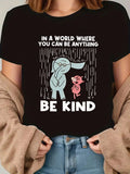 Women's Elephant & Piggie "Be Kind" T-Shirt - Short Sleeve Top With Iconic Book Characters