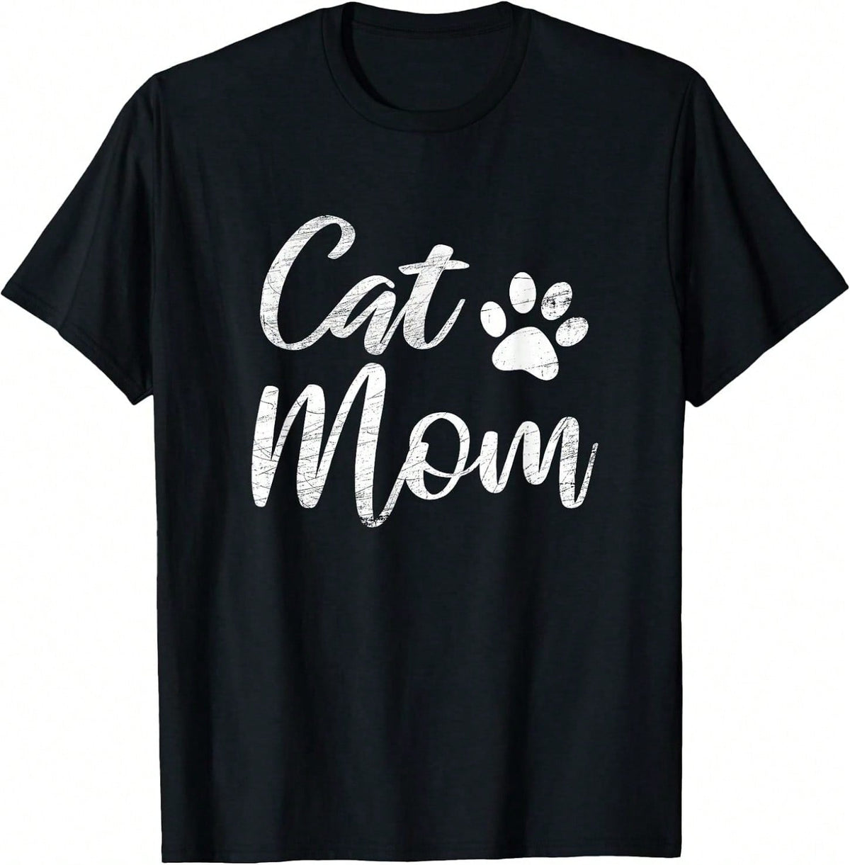 Women's T-Shirt With " CAT MOM" Lettering, Cat Lover T-Shirt