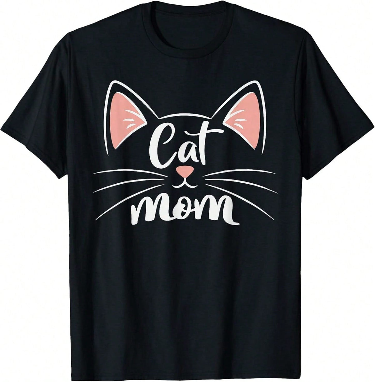 Women's T-Shirt With " CAT MOM" Lettering, Cat Lover T-Shirt