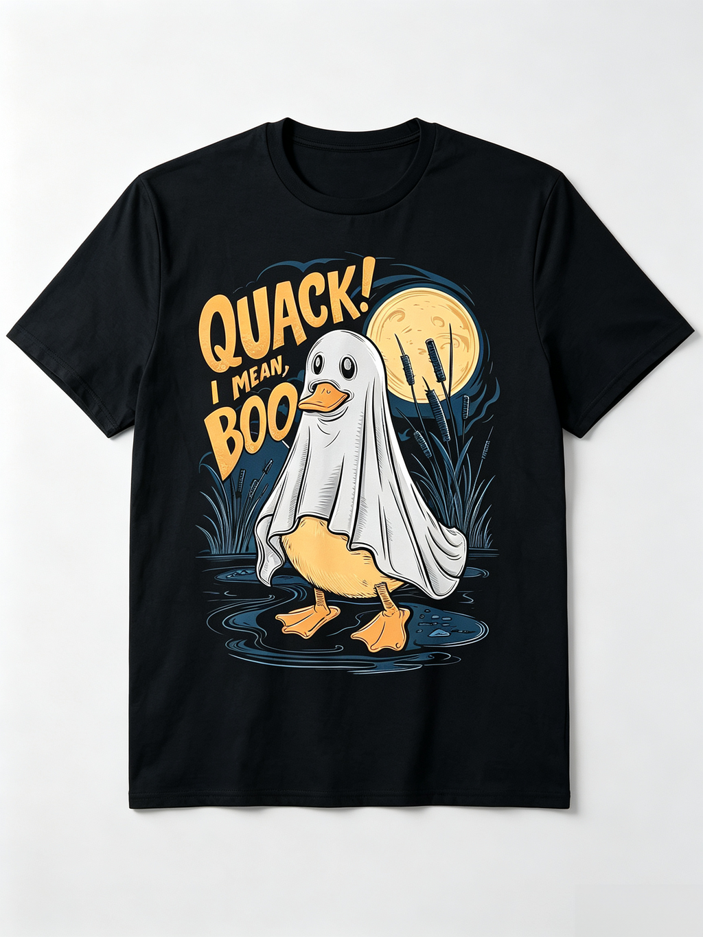 Funny Halloween Duck T-Shirt Quack I Mean Boo Ghost Costume Spooky Season Top