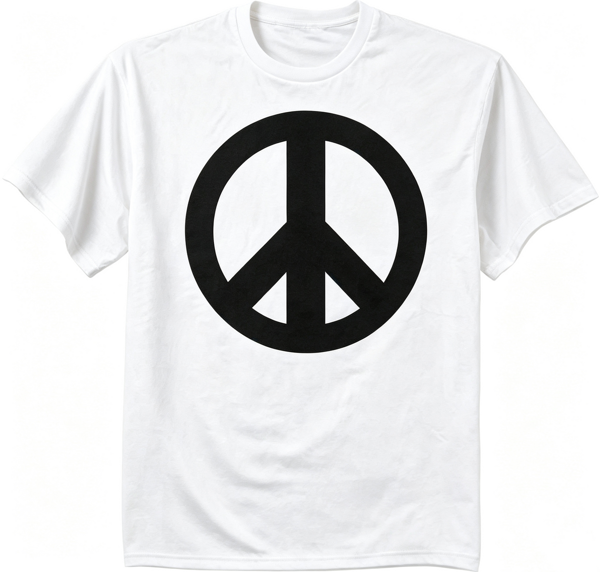 Classic Peace Sign Graphic T‑Shirt, Men’s Casual Short‑Sleeve Cotton Tee with Peace Symbol Print，Men Tshirts