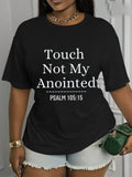 Touch Not My Anointed Psalm 105:15 Women's Graphic T‑Shirt, Christian Faith Short‑Sleeve Crew Neck Casual Religious Tee Tops