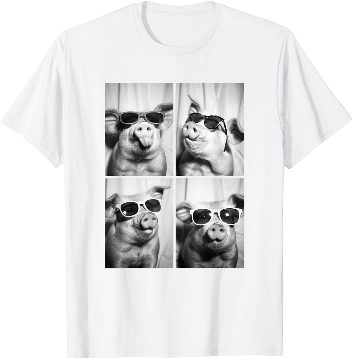 Funny Pigs with Sunglasses Cool Farm Animals Unisex T-Shirt