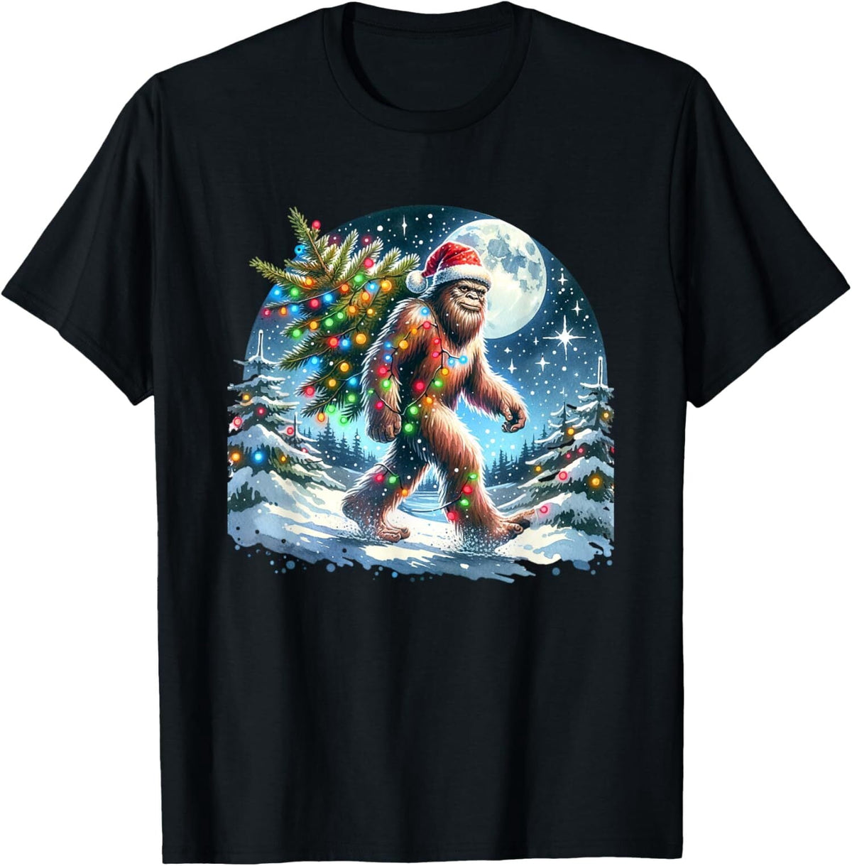Bigfoot Christmas Holiday Sasquatch Xmas Design Unisex T-Shirt