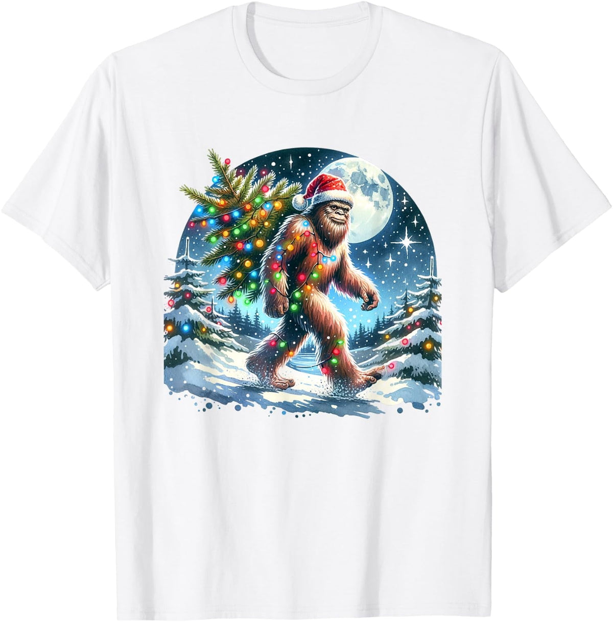 Bigfoot Christmas Holiday Sasquatch Xmas Design Unisex T-Shirt