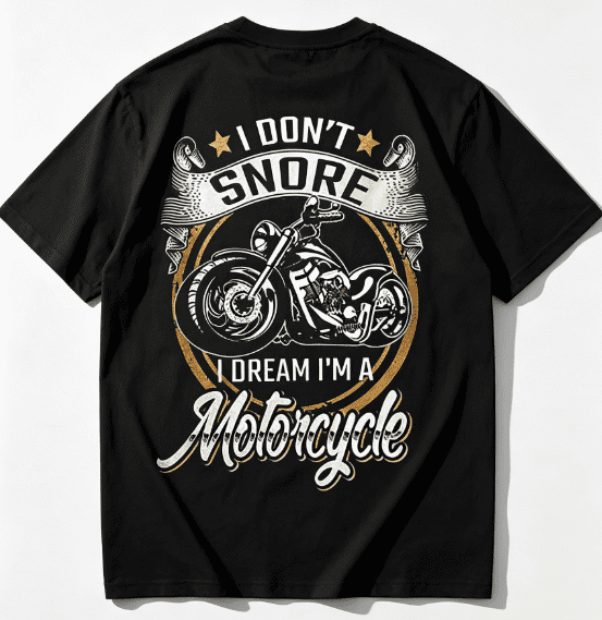 Men'S Motorcycle Graphic Printed T-Shirt I Don't Snore I Dream I'm a Motorcycle Vintage Biker Print Short-Sleeve Tee, Casual Comfortable Summer Outdoor Top
