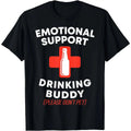 Men's Basic Short-Sleeve Round Neck Casual Streetwear Funny Graphic T-Shirt - Menswear Emotional Support Drinking Buddy Top, Shortsleeve, Men's T Shirts, Funny Shirts