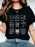 Famous Artist Cats Funny Graphic T‑Shirt, Art Lover Painter Kitten Casual Short Sleeve Tee for Women