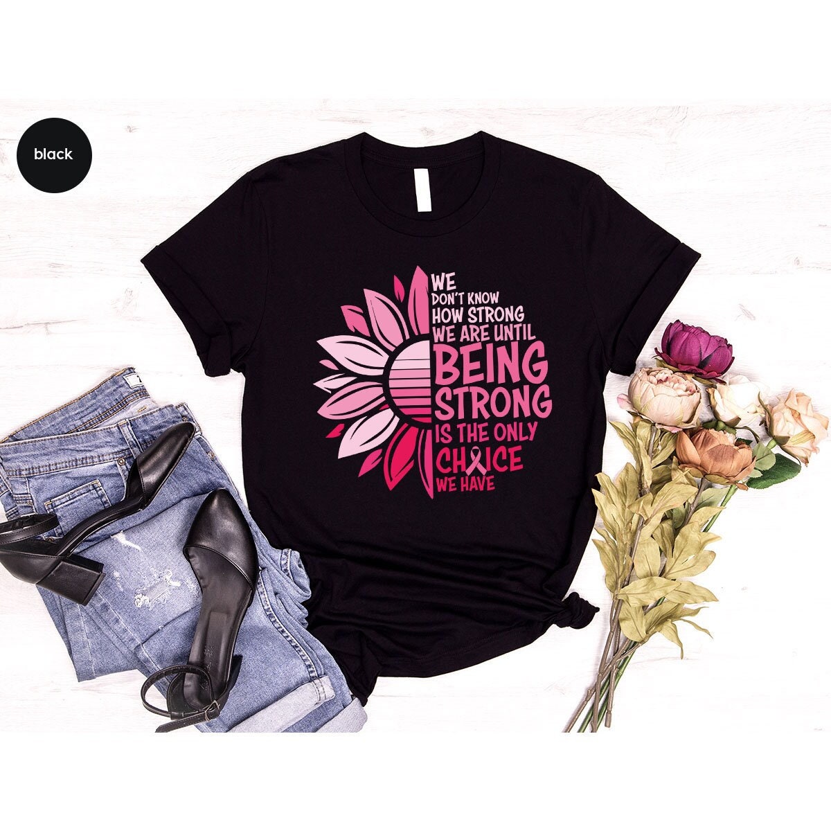 Breast Cancer Survivor Shirt: Stronger Than Cancer Tee，Crew Neck Short Sleeve Casual Tshirt For Women
