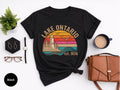 Vintage Lake Ontario Graphic T‑Shirt, Retro Lighthouse Canada Travel Crew Neck Short‑Sleeve Casual Tee for Women